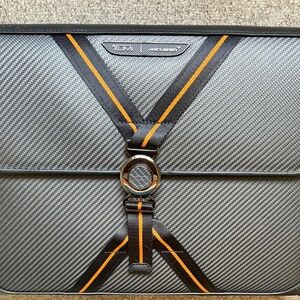 NEW Tumi McLaren SECTOR Portfolio Case - CARBON FIBER with PAPAYA ORANGE